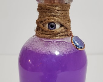 Purple Potion Sensory Glass Bottle With Cork Eye Charm - Etsy