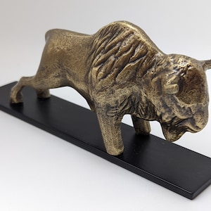 Bison Statuette Figurine, Metal Bison Statue, Bison Present