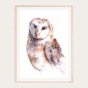 Aquarelle hibou, téléchargement numérique instantané, imprimable, art mural, salon, chambre à coucher, décoration d'intérieur, -KarenMorovichDesigns