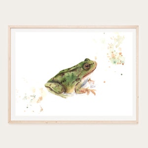 Aquarelle de grenouille, téléchargement numérique instantané, imprimable, art mural, salon, chambre à coucher, décoration d'intérieur, -KarenMorovichDesigns