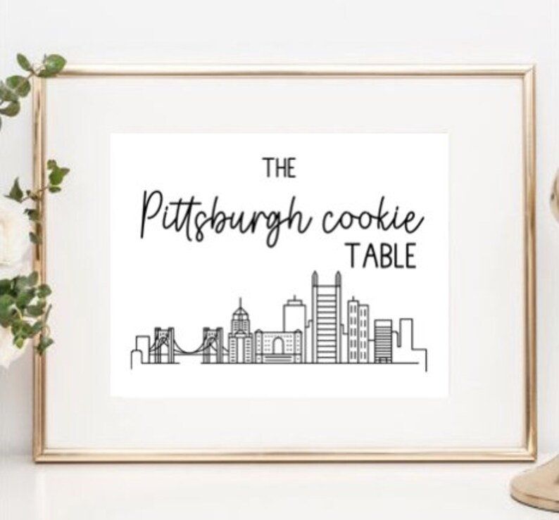 Pittsburgh Cookie Table Printable 8x10 Sign With Pittsburgh - Etsy