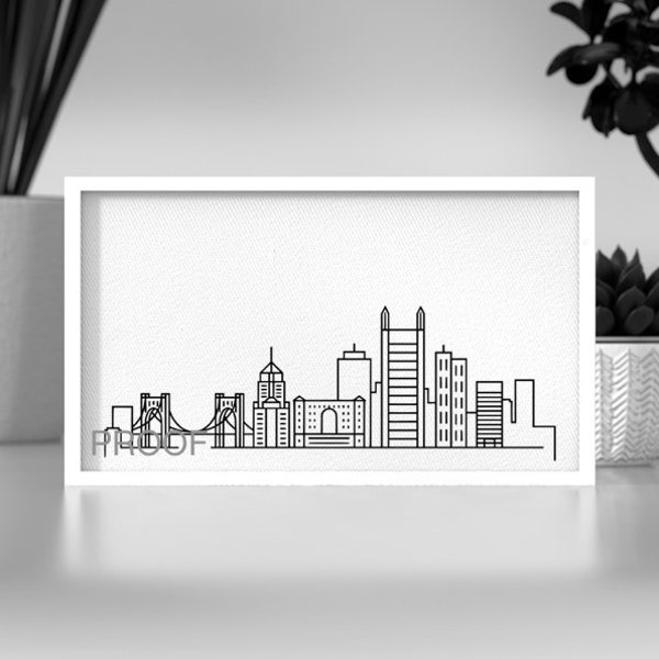 Pittsburgh Skyline Minimalist Digital Download - svg, png, eps, dxf, jpeg