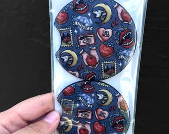 Vampy Inspired Car Coasters, Bookish Car Coasters, Vampy Car Coasters, Trendy Car Coasters, Vampy Gifts, Car Coasters,