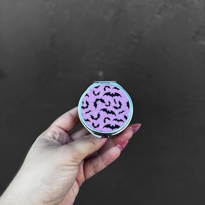 Battie compact mirror, Spooky Mirror, Compact Mirror, Spooky, Halloween, Compact Mirror, Goth Compact Mirror, Spooky Gifts, Spooky Beauty