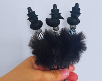 Black plague pen, black plague, spooky gift, plague pen, spooky pen, goth pen, spooky stationery, creepy pen, creepy stationery, stationery