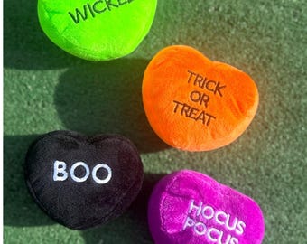 Conversation heart, spooky conversation heart, spooky valentines day, personalized plush, personalized valentines, haunted valentines, heart