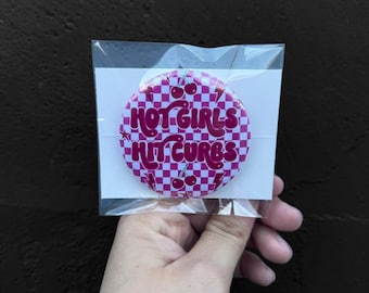 Hot girls, Hit curbs, funny girlie things, girlie things, girlie  button ,driving humor, funny button pin, checkered button pin