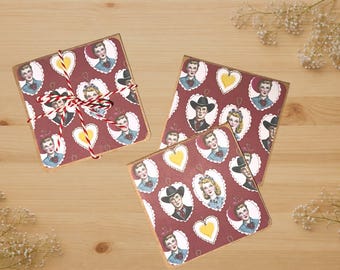 Vintage western memo pad, Vintage western stationery, stationery gift, stationery set,mini memo pad, mini journal, journal gift,mini journal