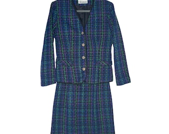 1990s Collaborations USA Tweed Rock Set S/M Lila Grün Blau