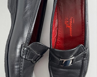 Mocasines de piel Ferragamo Sport Gancini de los 90, estilo Y2K, talla 9