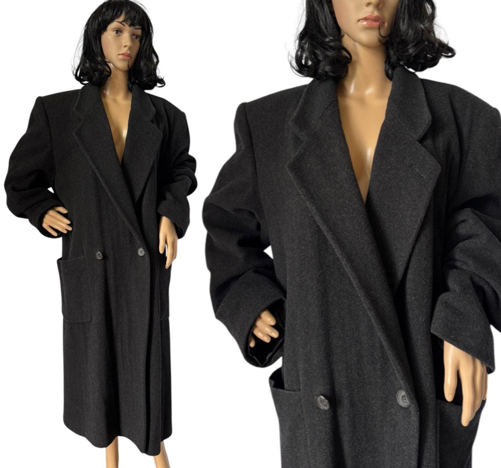 American Vintage Perry Ellis men’s portfolio wool dark academia minimalist coat 38