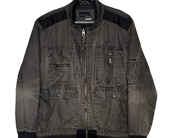 Y2K Rocawear R Plus Gray Utility Bomber Jacket 3XL Streetwear