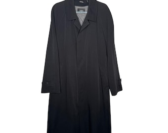 SANYO - Trench long minimaliste noir des années 1990, créateur japonais 42R