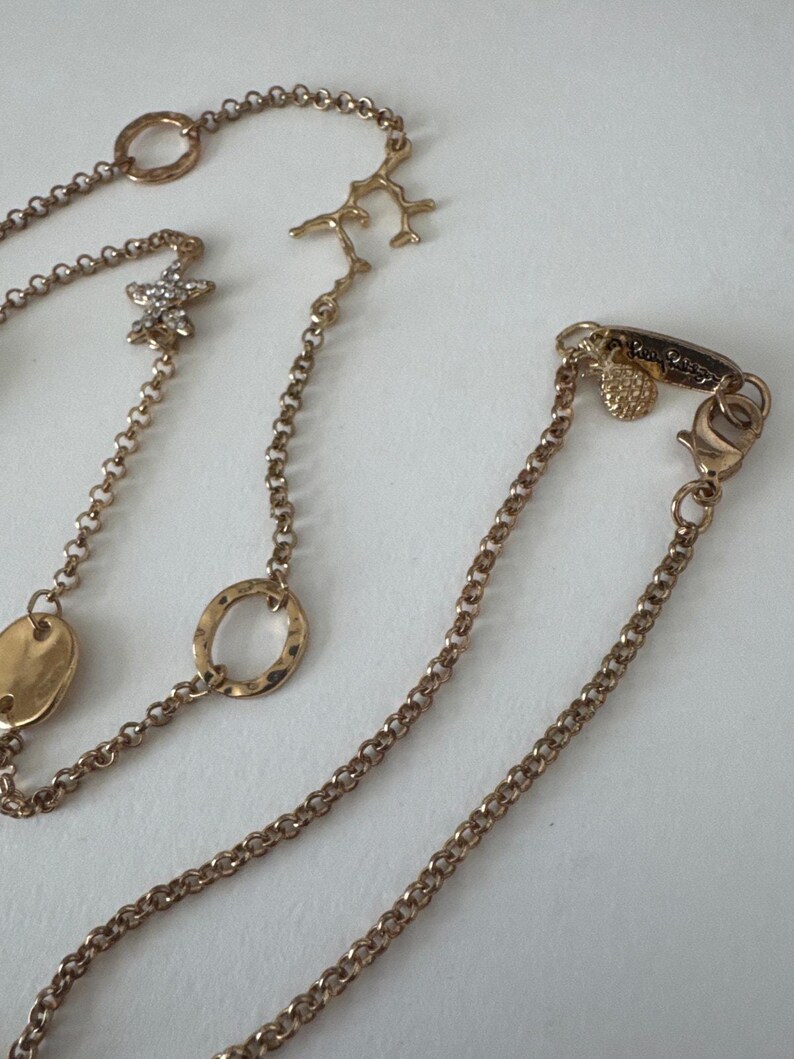 Collar vintage de Lilly Pulitzer de 96 cm con dije de estrella de mar turquesa, década de 2000 imagen 7