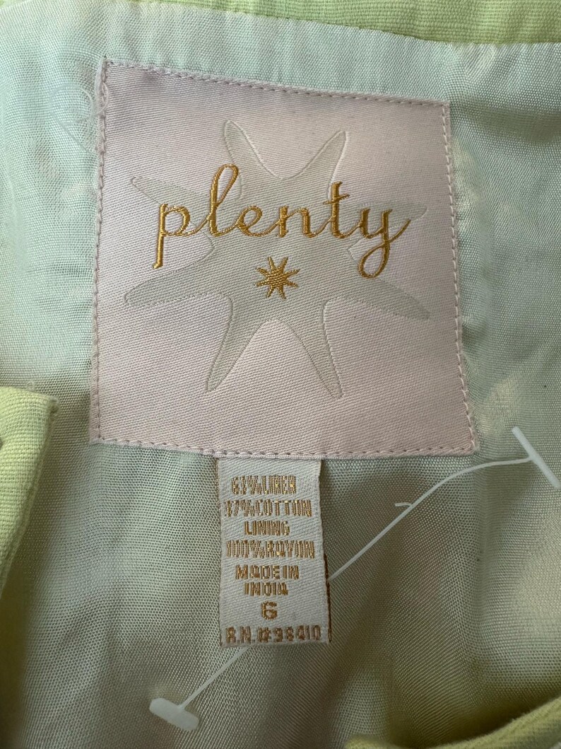 Vestido recto de lino y algodón amarillo limón bordado de Plenty Tracy Reese de Anthropologie, talla 6 imagen 11