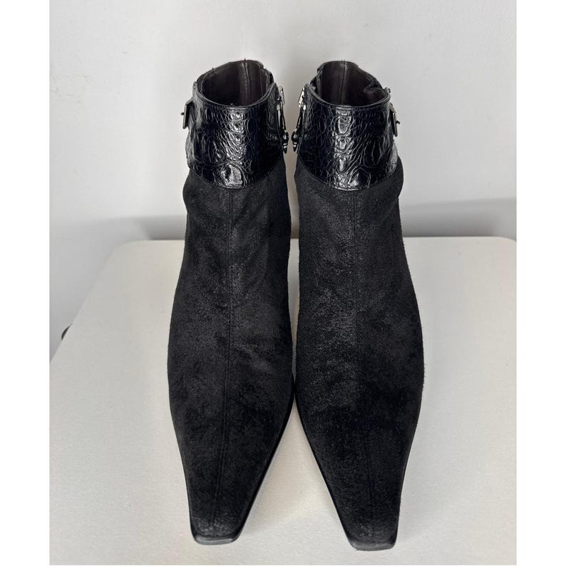 Bottines Donald Pliner en daim noir, bout pointu, talon chaton 7,5 image 6