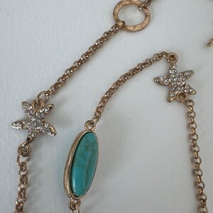 Collar vintage de Lilly Pulitzer de 96 cm con dije de estrella de mar turquesa, década de 2000 imagen 6