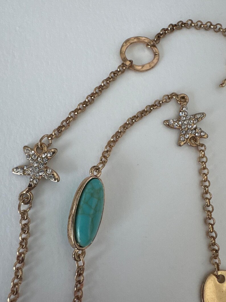 Collar vintage de Lilly Pulitzer de 96 cm con dije de estrella de mar turquesa, década de 2000 imagen 6