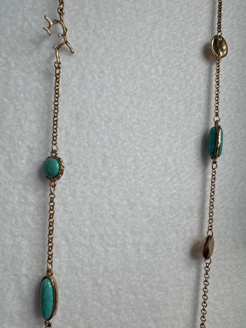 Collar vintage de Lilly Pulitzer de 96 cm con dije de estrella de mar turquesa, década de 2000 imagen 10