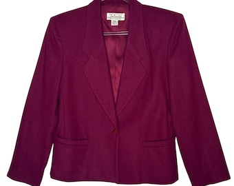 1980s - 1990s Talbots Fuchsia Wolle Petite Blazer USA Made Size Petite 8
