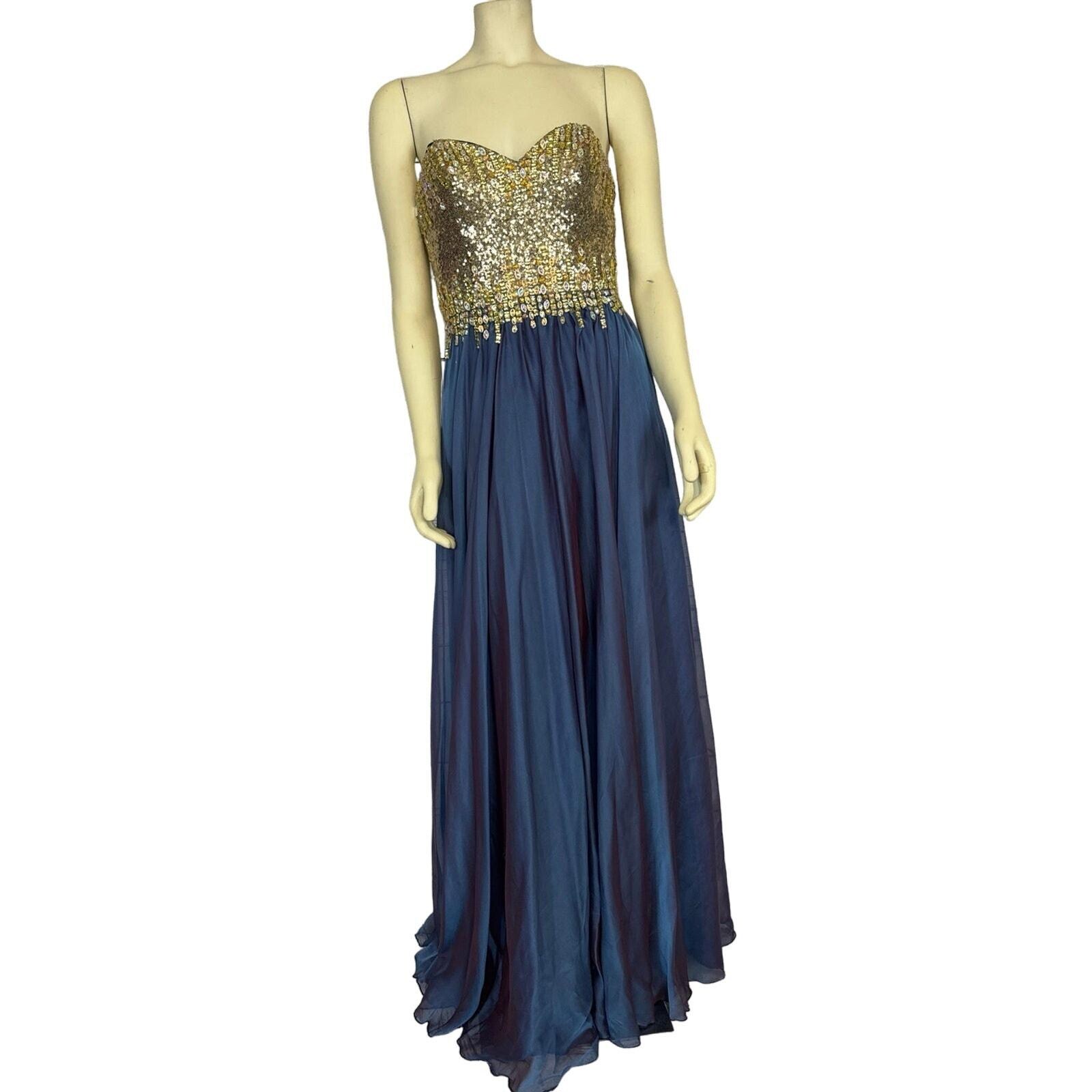 Gold Strapless Dress - Etsy