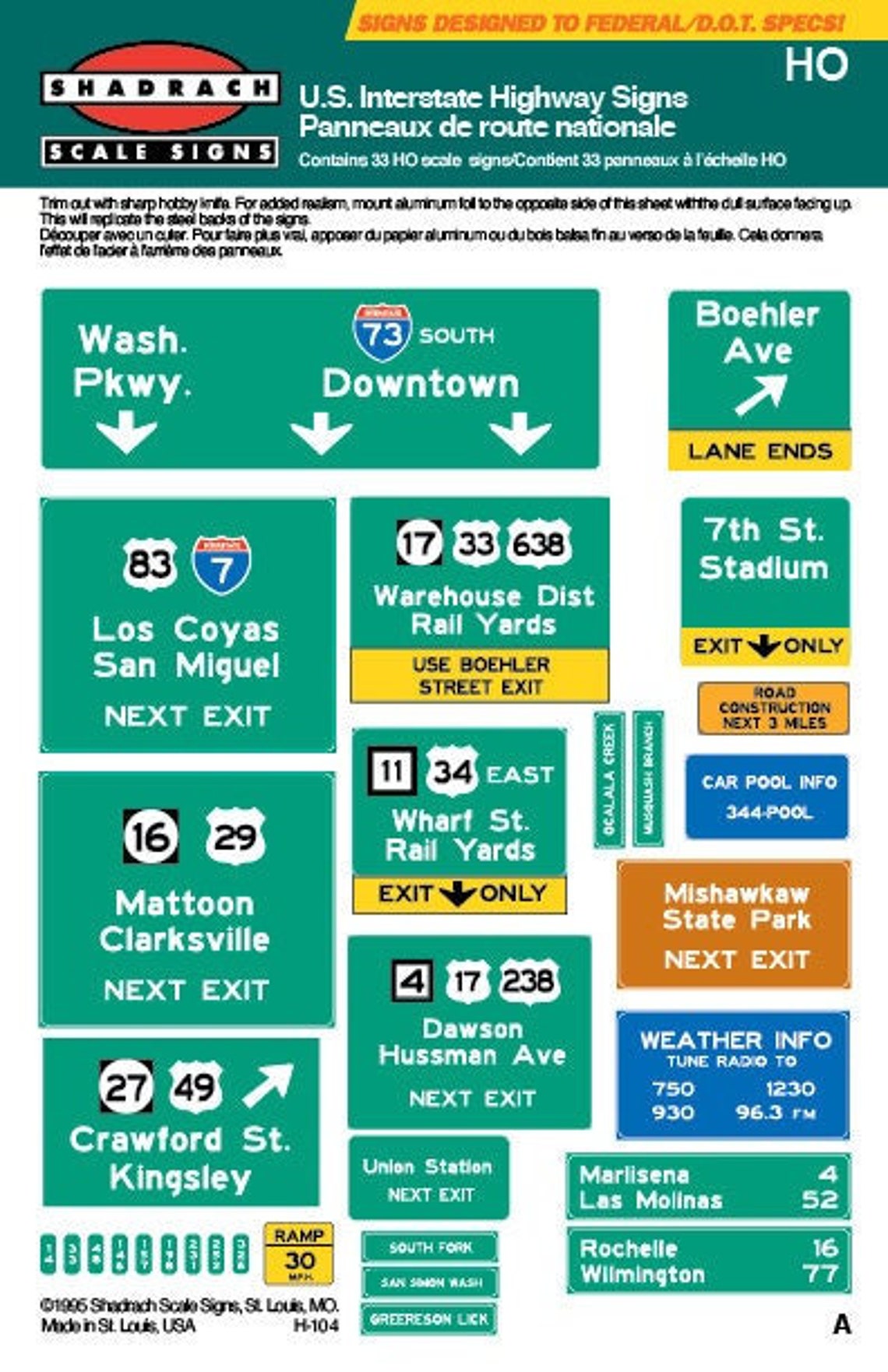 HO Scale U.S. Interstate Highway Signs Etsy Hong Kong