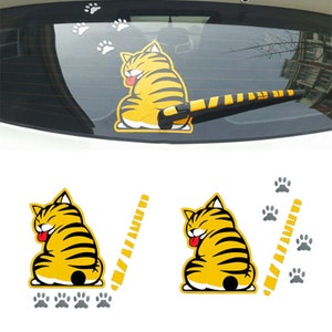 Pegatina de gato lindo de 8 pulgadas, ventana de coche, accesorios,  calcomanía automática para ventana de coche
