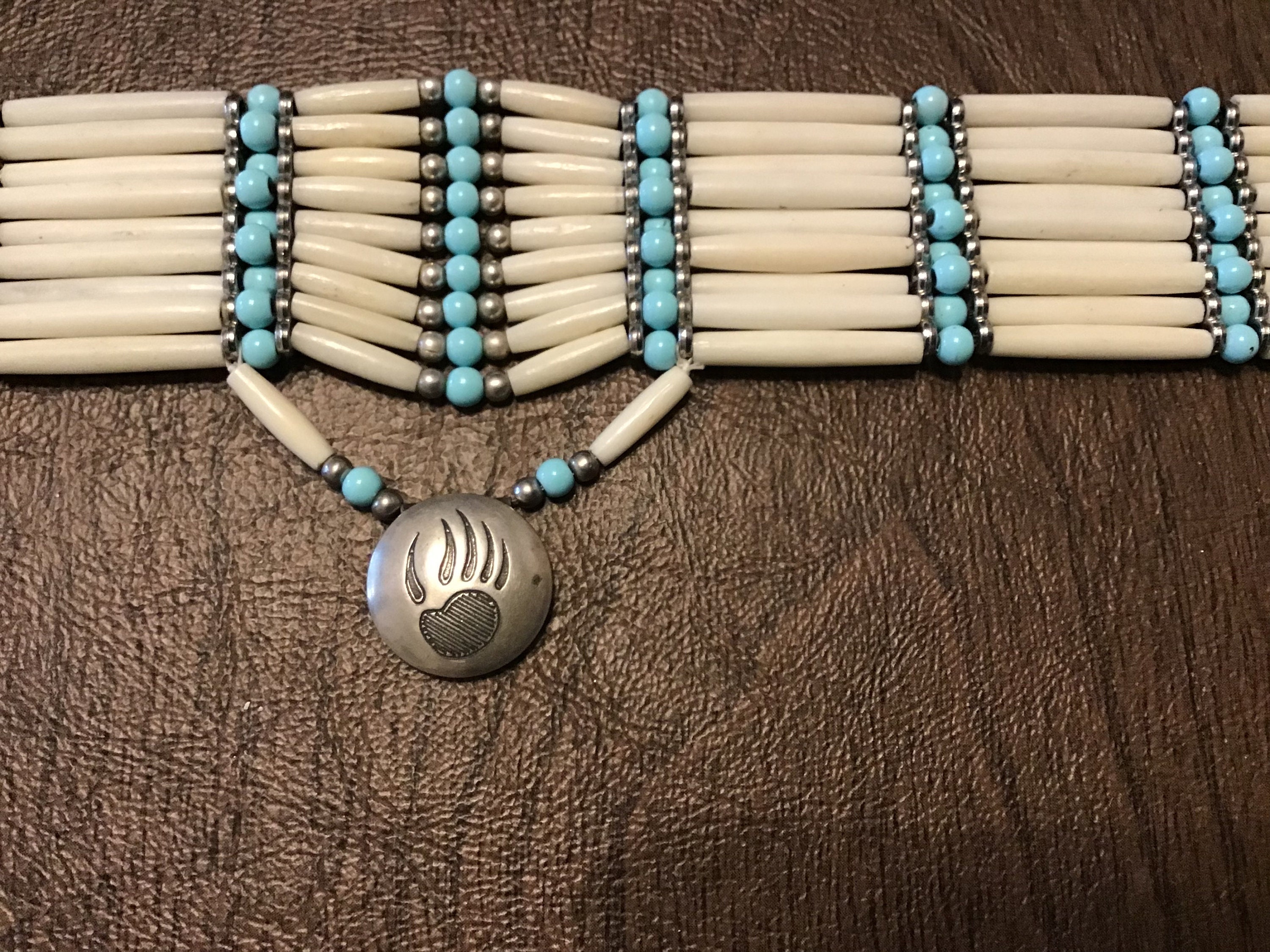 White Thin Hair Pipe Bone Choker Native American Indian Etsy India