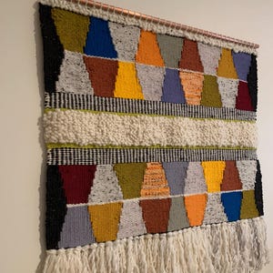 Statement Wall Tapestry – Handwoven Boho Art with Fringe & Texture