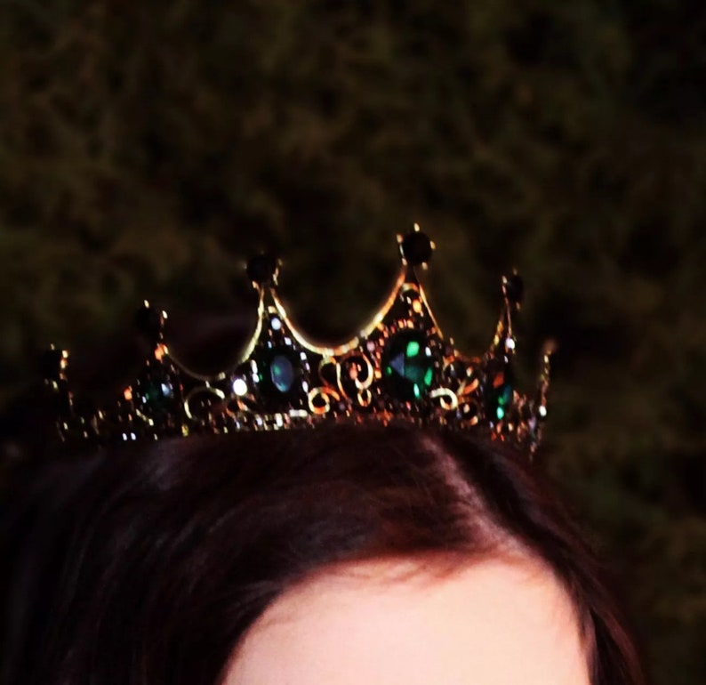 Vintage Baroque Green Emerald Crown Dark Princess Queen - Etsy