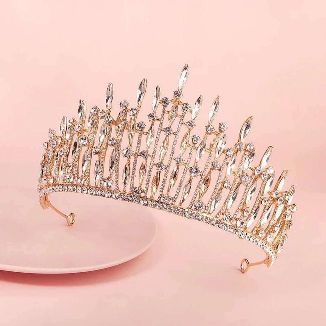 Gold Spiky Tiara Crown Princess Queen Headdress Bridgerton Etsy