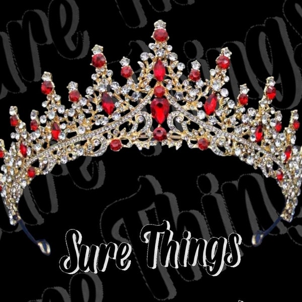 Ruby and Gold Crown - Etsy