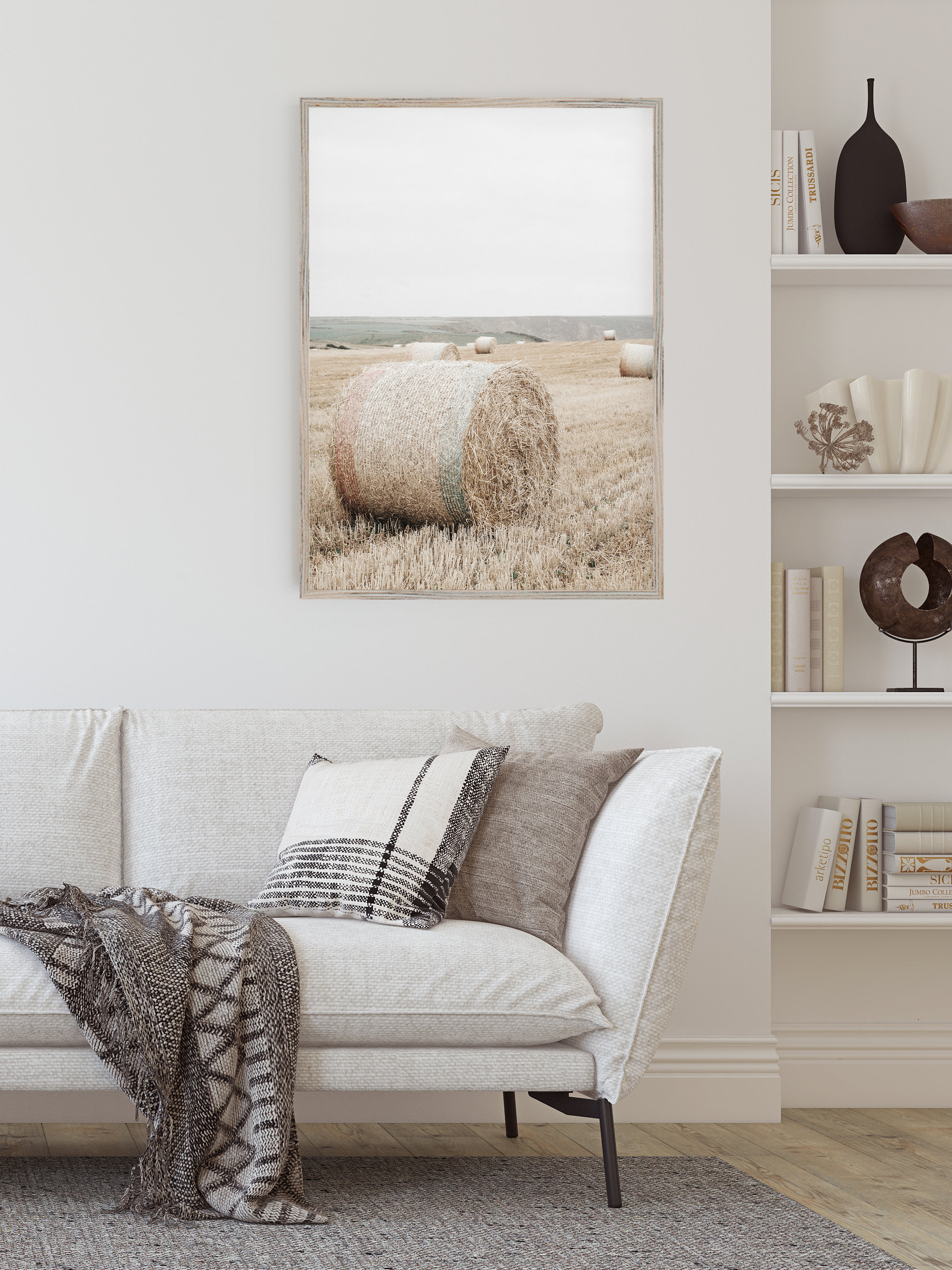 Round Bale of Hay, Hay Field Wall Art, Round Bale in Open Field, Bale of Hay Printable, Hay ...