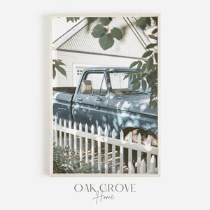Farm Truck Wall Art, Rustic Truck Poster, Old Blue Ford Truck, Farmhouse Scenery, Country Home Decor, Farm Truck Printable, Rustic Farm Art