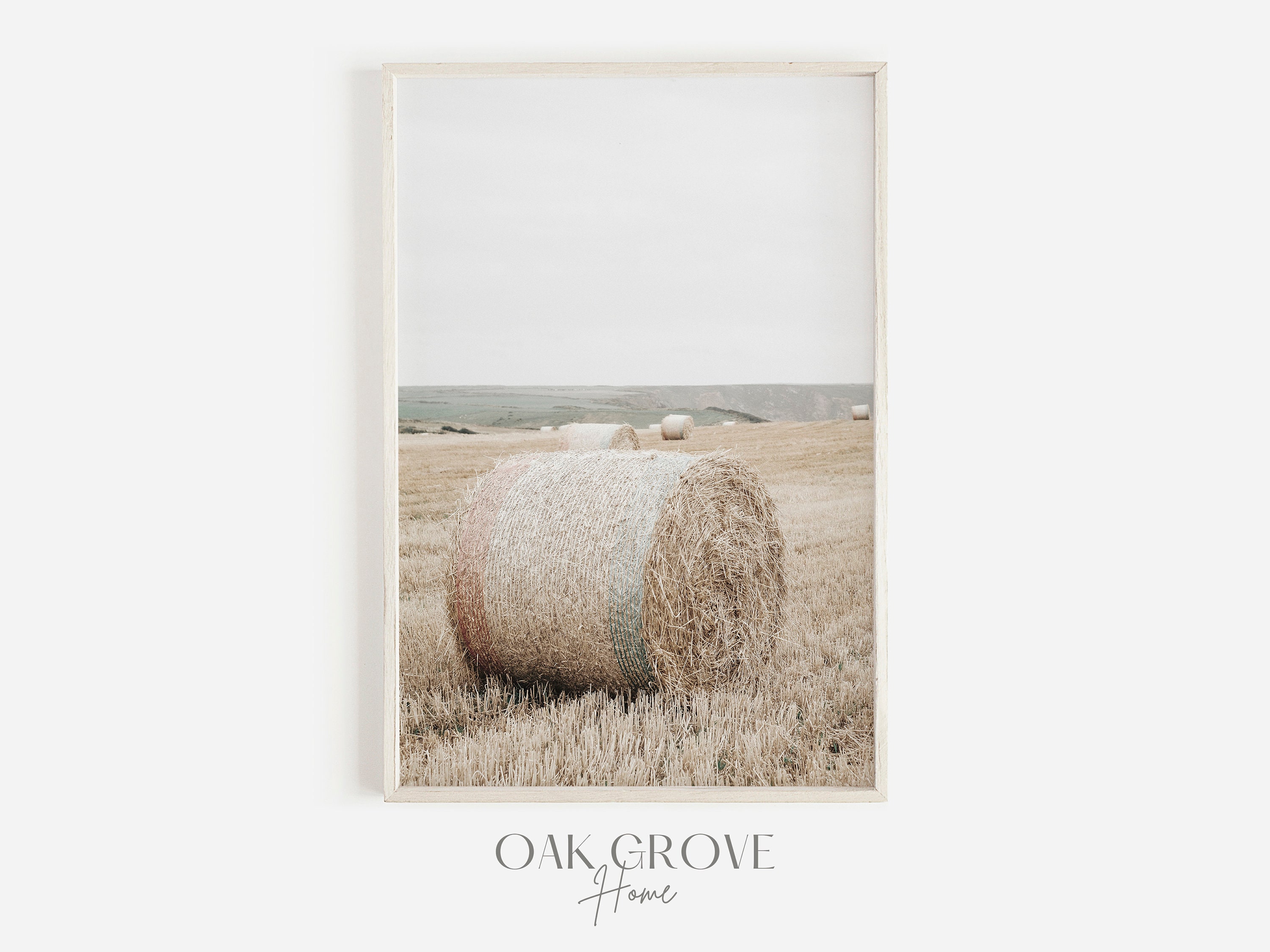 Round Bale of Hay, Hay Field Wall Art, Round Bale in Open Field, Bale of Hay Printable, Hay ...