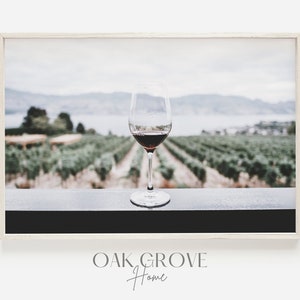 Wine Tasting Above Vineyard, Vineyard Field View, Rustic Winery Photography, Wine Tasting Wall Art, Vineyard Printable, Farmhouse Wine Art