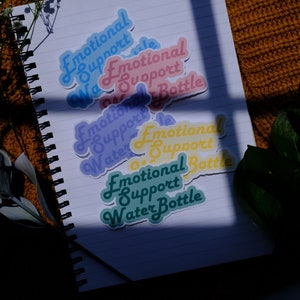 Emotional Support Water Bottle Sticker, Mental Health Sticker, Water Bottle Sticker, Waterproof