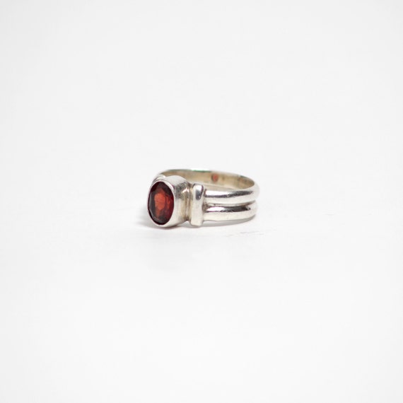 Sterling Silver Ring With Red Almadine - image 2