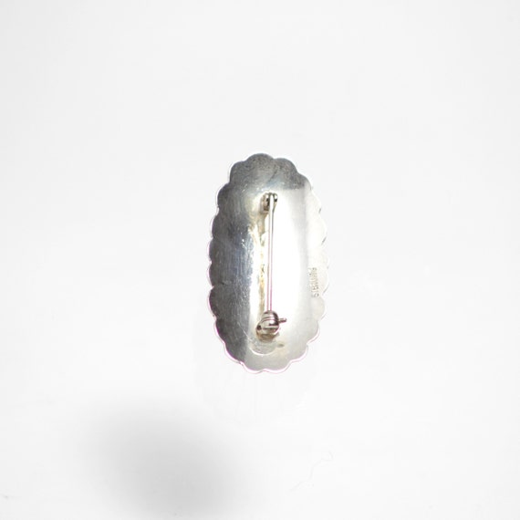 Sterling Silver And Black Onyx Pin/Brooch - image 3