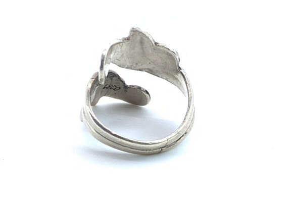 Sterling Silver Scroll Ring With Leaf Pattern - image 2