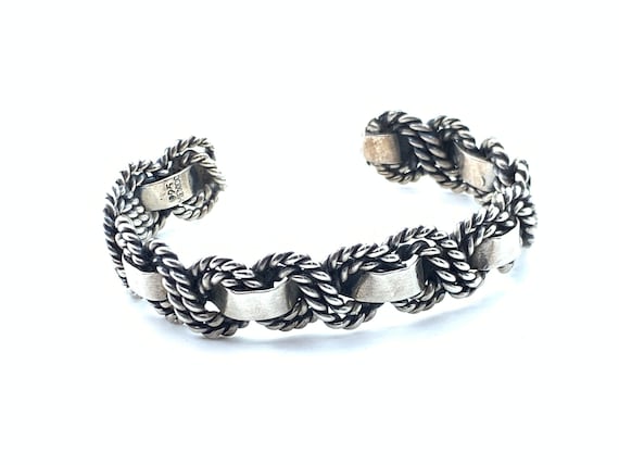 Sterling Silver Braided Cuff Bracelet - image 1