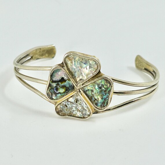 Alpaca Silver Cuff With Abalone Shell - image 1