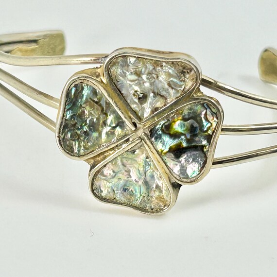 Alpaca Silver Cuff With Abalone Shell - image 4