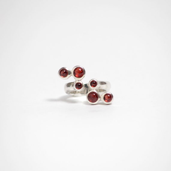 Sterling Silver Statement Ring With Garnet - image 1