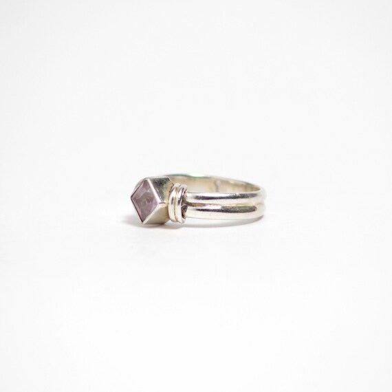 Sterling Silver Ring With Purple Amethyst - image 2