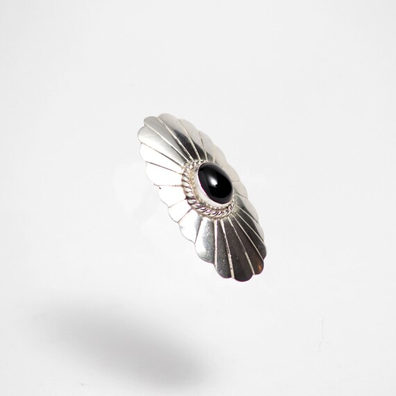 Sterling Silver And Black Onyx Pin/Brooch - image 1