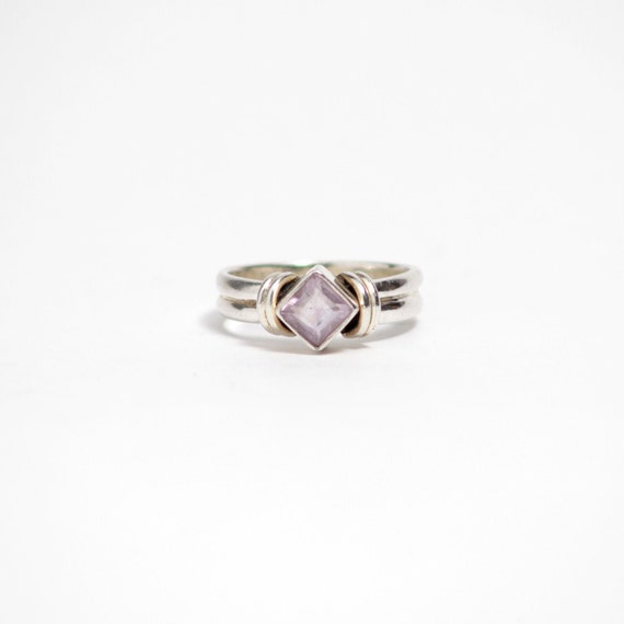 Sterling Silver Ring With Purple Amethyst - image 1