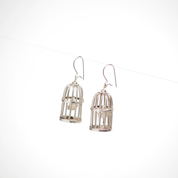 Sterling Silver Birds Statement Earrings