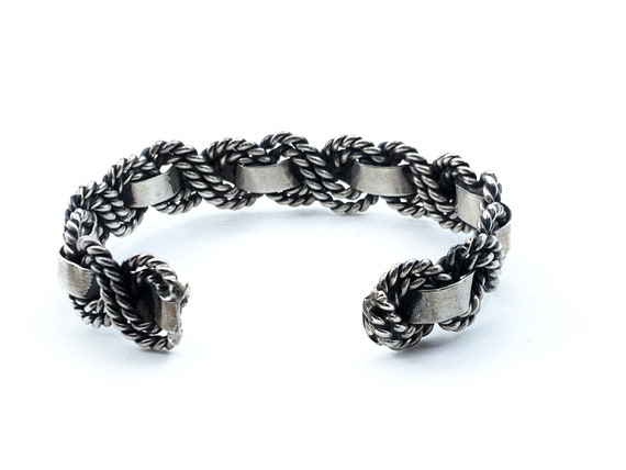 Sterling Silver Braided Cuff Bracelet - image 2