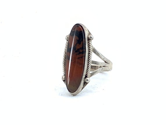 Sterling Silver Statement Ring With Carnelian Aga… - image 1